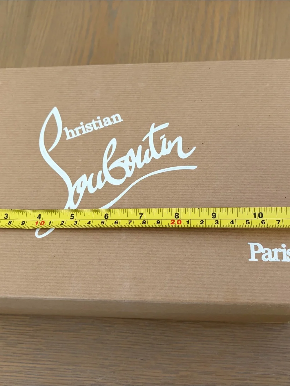 Christian Louboutin Tan Branding Shoe Box with White Logo